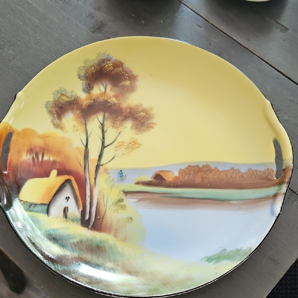 Scenic Yellow Ceramic Plate